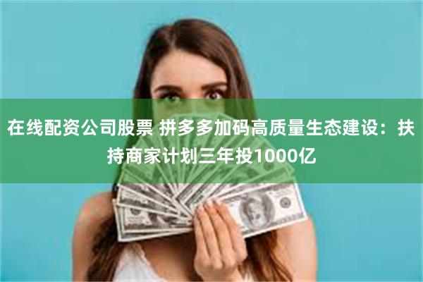 在线配资公司股票 拼多多加码高质量生态建设：扶持商家计划三年投1000亿