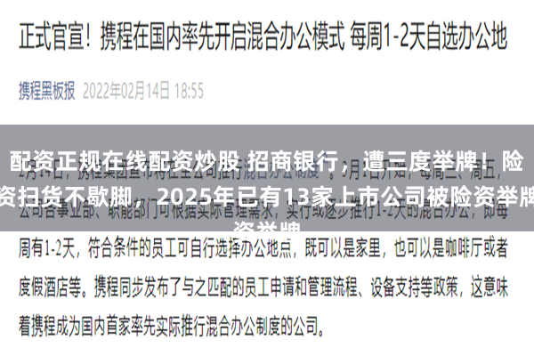 配资正规在线配资炒股 招商银行，遭三度举牌！险资扫货不歇脚，2025年已有13家上市公司被险资举牌