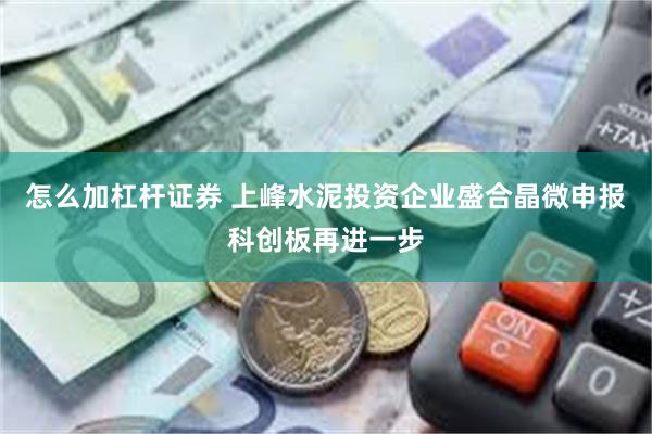 怎么加杠杆证券 上峰水泥投资企业盛合晶微申报科创板再进一步