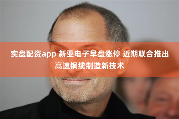 实盘配资app 新亚电子早盘涨停 近期联合推出高速铜缆制造新技术
